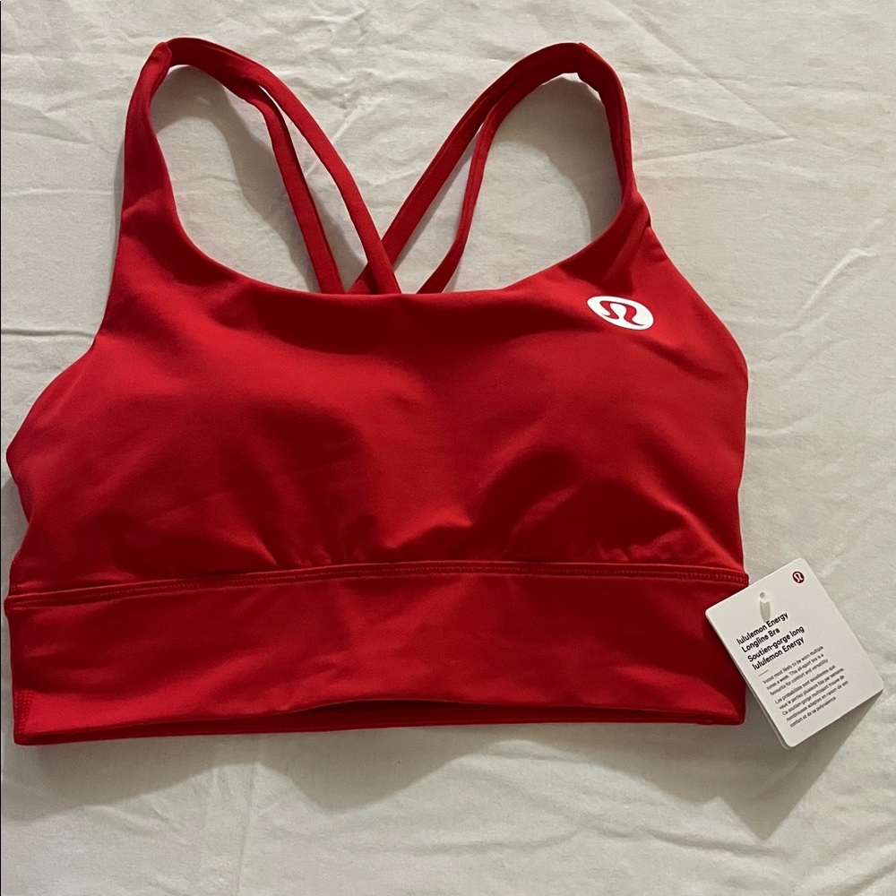 lululemon Energy Longline Red Sports Bra